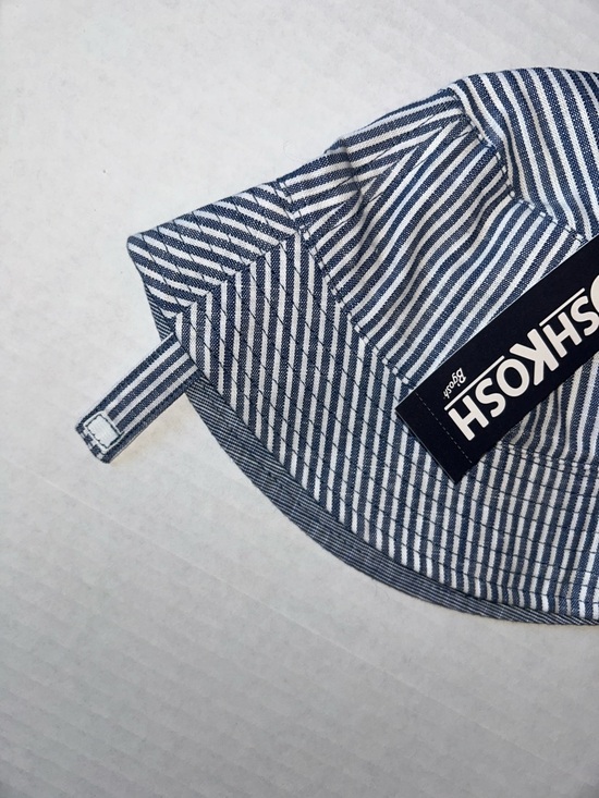 OshKosh B'gosh Navy and White Striped Velcro Bucket Hat - Picture 7 of 11